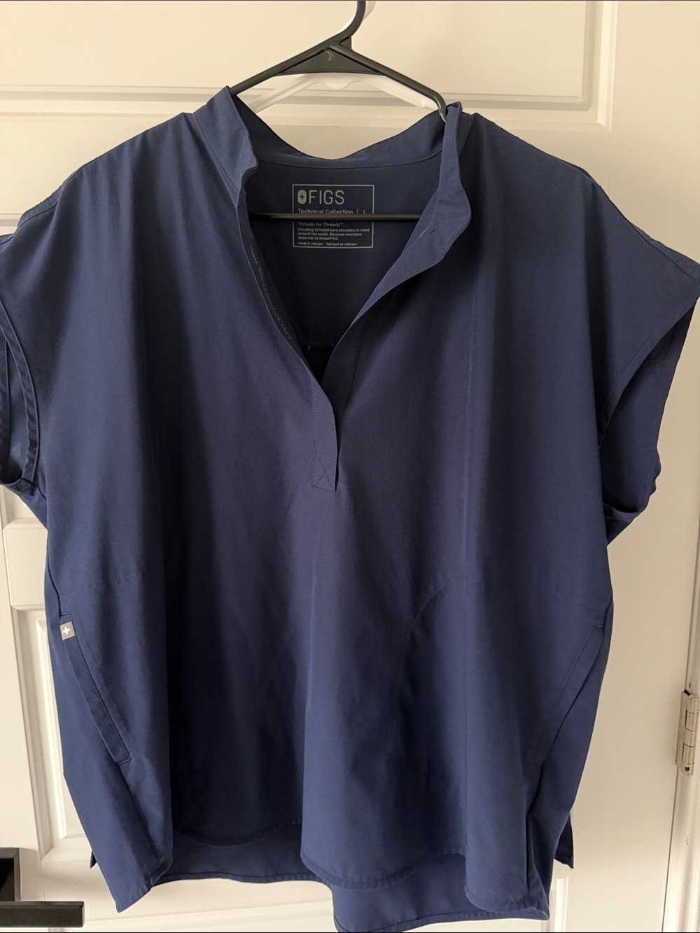 FIGS Navy Relaxed Short-Sleeve Tunic Top